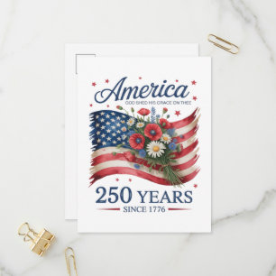 Cartão Postal De Convite América 250 Anos de Liberdade 1776 2026