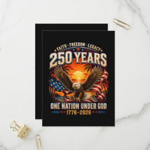 Cartão Postal De Convite Americano 1776 2026 250º 4 de Julho Dia da Indepen