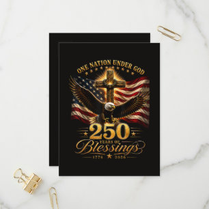 Cartão Postal De Convite Americano 250º Aniversário Patriótico EUA 4 de Jul