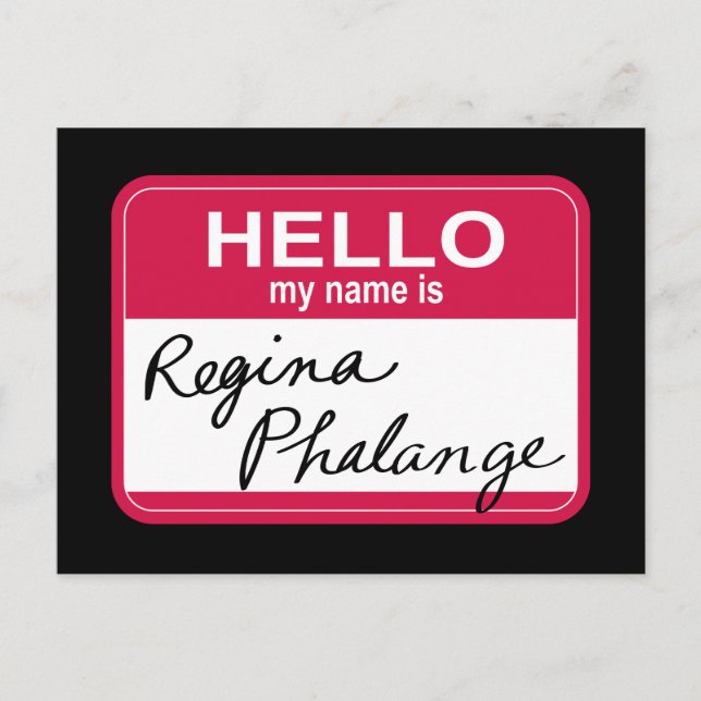 Cartão Postal De Convite AMIGOS™ | Olá Meu nome é Regina Phalange (Frente)