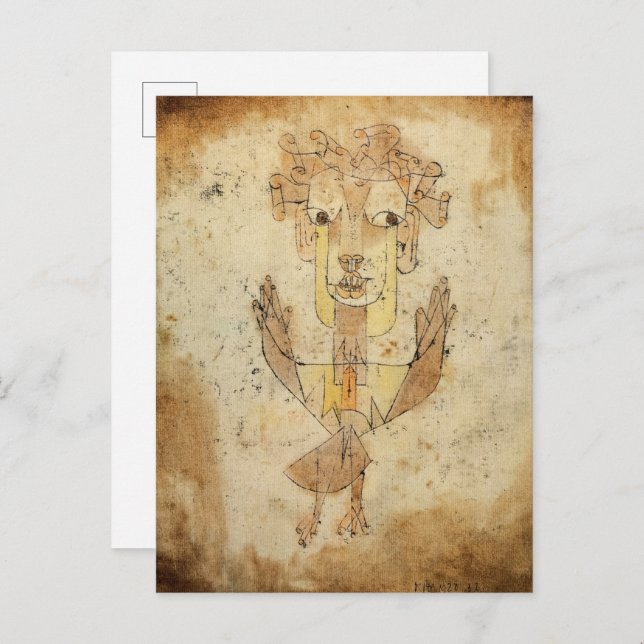 Cartão Postal De Convite Angelus Novus por Paul Klee (Frente/Verso)