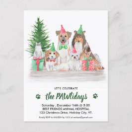 Cartão Postal De Convite Animais Adoráveis Pet Business Dog Natal