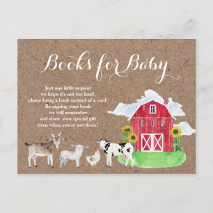 Cartão Postal De Convite ANIMAIS DE FAZENDA aquarela kraft Livros para Bebê