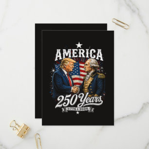 Cartão Postal De Convite Aniversário da América 250º Trump Washington