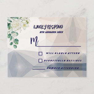 Cartão Postal De Convite Aniversário de 10 anos Floral Rosa Branca Elegante