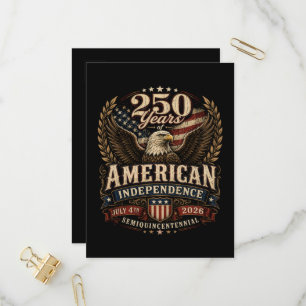 Cartão Postal De Convite Aniversário de 250 anos dos EUA