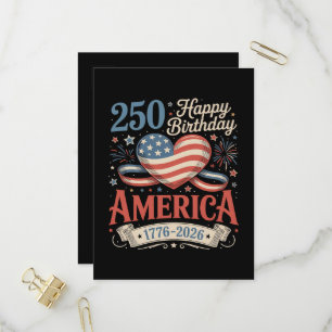 Cartão Postal De Convite Aniversário de 250 anos EUA 250 Anos