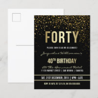 aniversário de 40 anos | Shimmering Dourado Confet