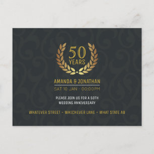 Cartão Postal De Convite Aniversário de 50 anos de casamento adicionar foto