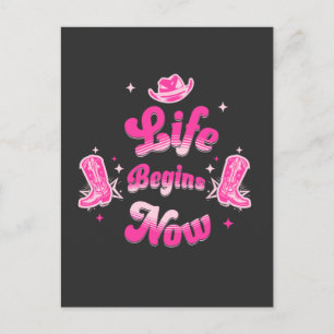 Cartão Postal De Convite Aniversário de Vaqueira Ocidental Rosa Marco Miles