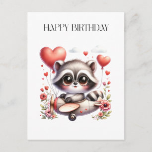 Cartão Postal De Convite Aniversário do Piloto Mapache