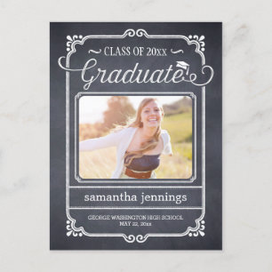 Cartão Postal De Convite Anúncio/Convite para Graduação de Quadro Chalked