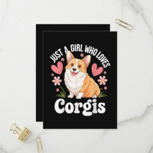 Cartão Postal De Convite Apenas uma garota que ama Corgis