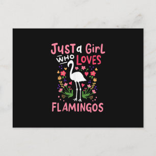 Cartão Postal De Convite Apenas Uma Menina Que Ama Flamingo