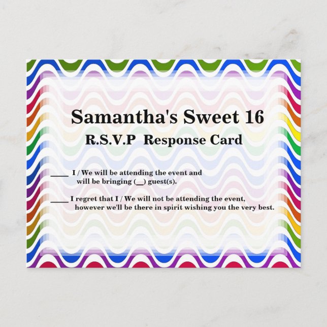 Cartão Postal De Convite Apenas uma onda - Primário (Frente)