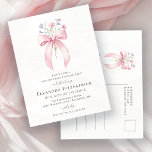 CARTÃO POSTAL DE CONVITE ARCO ANIVERSÁRIO DE 30 ANOS DO PARTIDO SURPRESA<br><div class="desc">Um arco de coquete rosa feminino é decorado com pequenas flores silvestres rosa e roxas.</div>