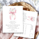 Cartão Postal De Convite Arco Rosa Cor-de-rosa-aniversário de 30 anos<br><div class="desc">Um arco de coquete rosa feminino é decorado com pequenas flores silvestres rosa e roxas.</div>