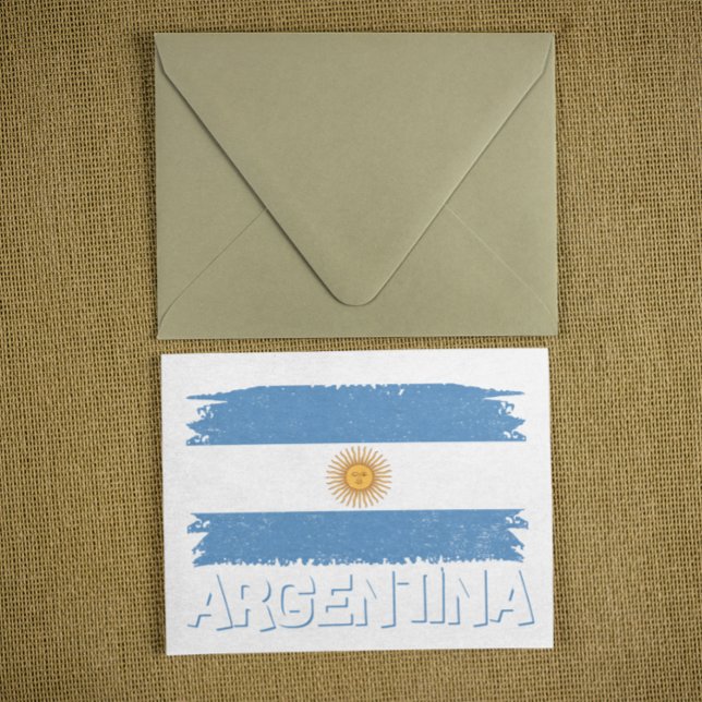 Cartão Postal De Convite Argentina Lettering (argentina flag postcard)