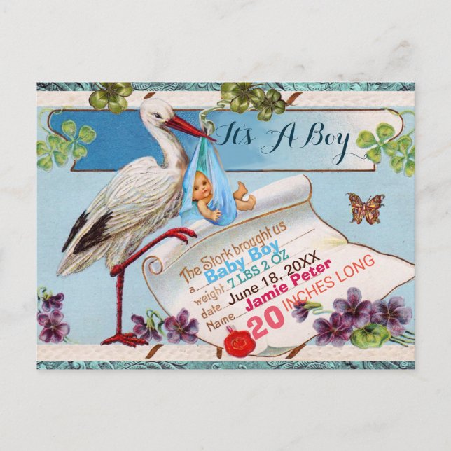 CARTÃO POSTAL DE CONVITE ARMAZENAMENTO,CHAMADAS ESTATUTOS DE NASCIMENTO DO  (Frente)