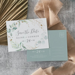 Cartão Postal De Convite Arquivamento Horizontal do Aery Greenery Salvar o 