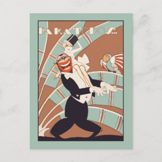 Cartão Postal De Convite Art Deco, partido tropical ou latino