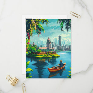Cartão Postal De Convite Arte para parede de Mumbai Índia - Índia, pôster d