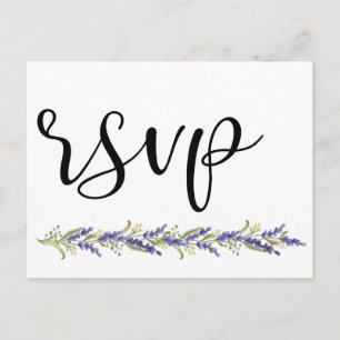 Cartão Postal De Convite Árvore elegante Rsvp Wedding mínimo das glicíni