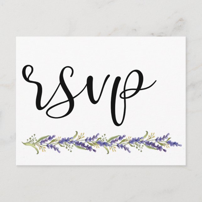 Cartão Postal De Convite Árvore Elegante Wisteria Casamento Mínimo Rsvp (Frente)