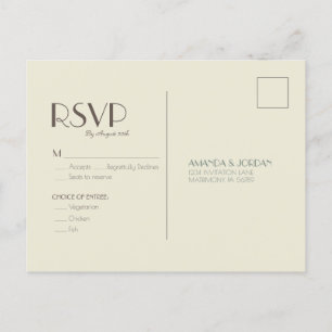 Cartão Postal De Convite Autumn Boho Deco   RSVP De Casamentos De Creme