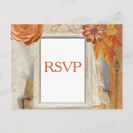 Cartão Postal De Convite Autumn Wedding RSVP
