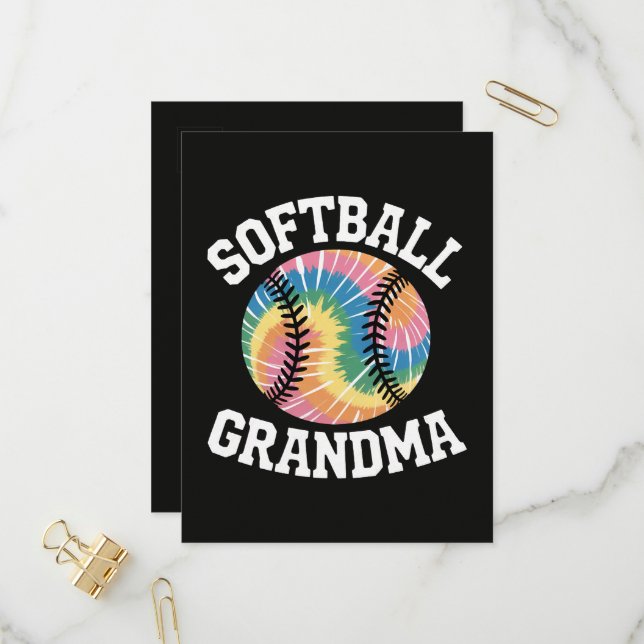 Cartão Postal De Convite Avó de Softbol (Frente/Verso In Situ)