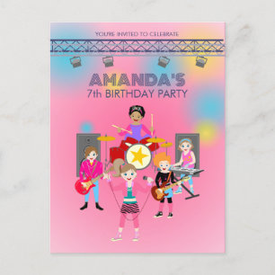 Cartão Postal De Convite Banda das garotas de música