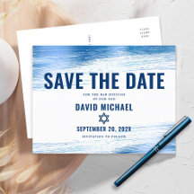 Bar Mitzvah Salvar Data Marinho Tipografia Azul Fo