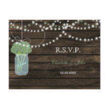 Barnwood mason jars Sage casamento RSVP