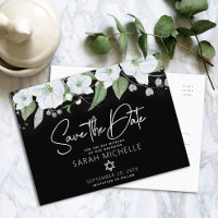 Bat Mitzvah Salve Data Floral Preto Prata Script