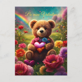 Cartão Postal De Convite Be mine Valentine Teddy 1