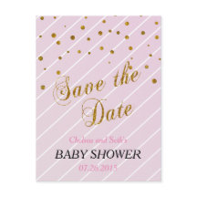 Bebê rosa doce e Dourado Confetti