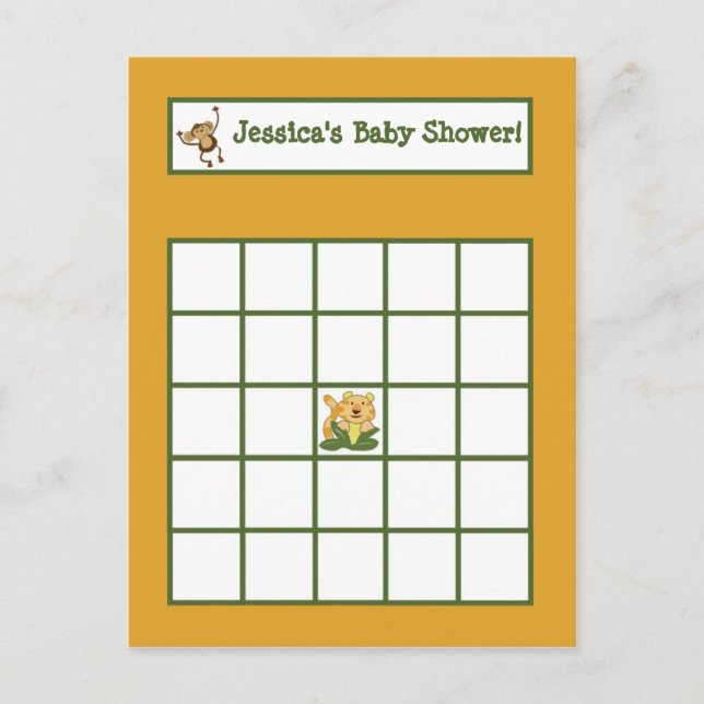 Cartão Postal De Convite Bebês Selvagens com Cartão de Bingo Escrevável (Frente)