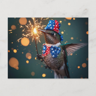 Cartão Postal De Convite Beija-flor Celebrando o Dia da Independência dos E