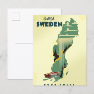 Cartão Postal De Convite Belo poster de viagens Suecia