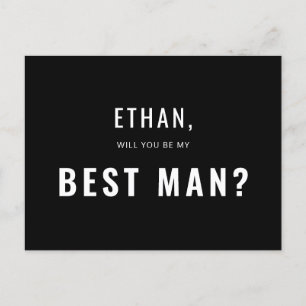 Cartão Postal De Convite Best Man Request Modern Simple
