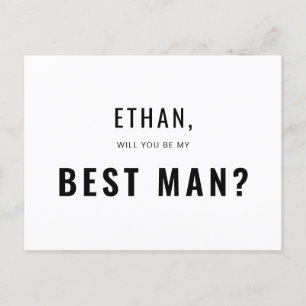 Cartão Postal De Convite Best Man Request Modern Simple