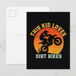 Cartão Postal De Convite Bicicleta de terra engraçada para crianças