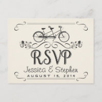 Bicicleta RSVP Tandem para duas placas postais de