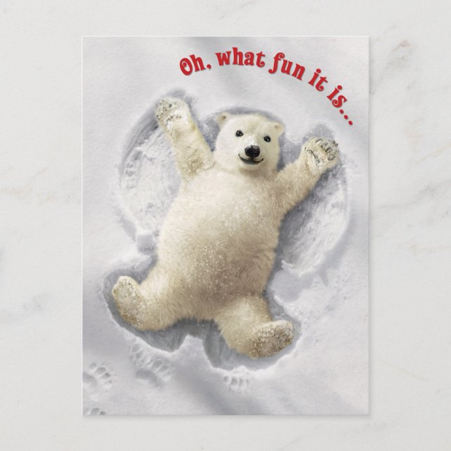 Cartão Postal De Convite Big Snow Angel (Frente)
