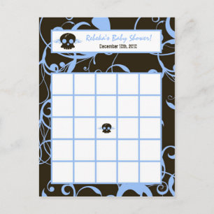 Cartão Postal De Convite Bingo Card Boy Blue Punk Rock Skull Flame