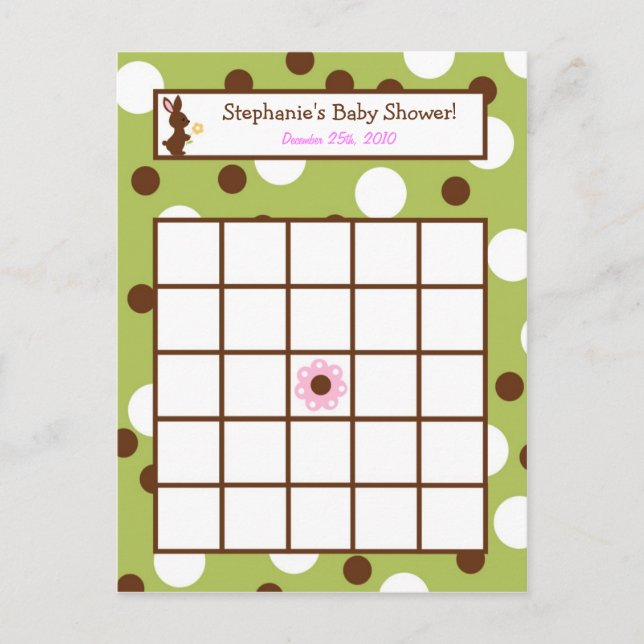 Cartão Postal De Convite Bingo Card Forest Amigos Bunny Escrevível (Frente)