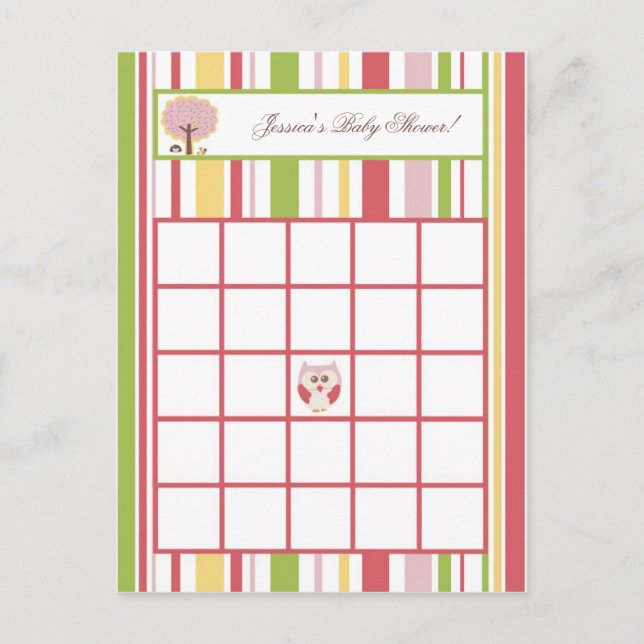 Cartão Postal De Convite Bingo Card Love and Nature Girl Woodland (Frente)