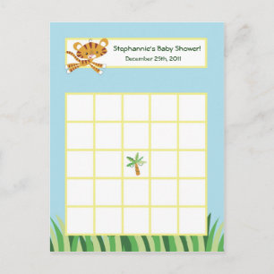 Cartão Postal De Convite Bingo Card Rain-Forest Animal Escrevível