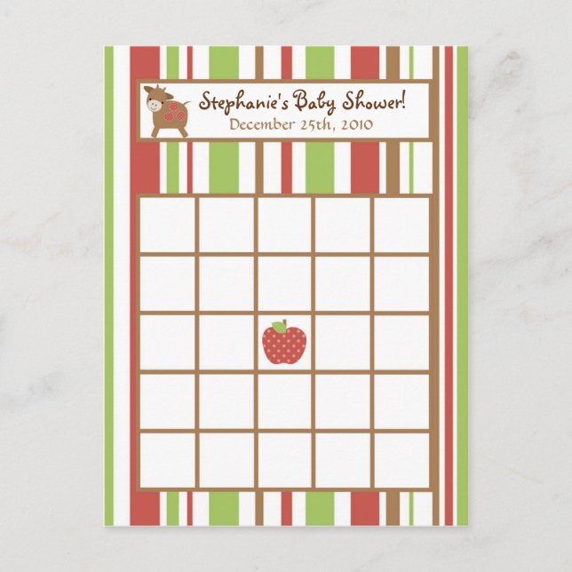 Cartão Postal De Convite Bingo Card Red Barn Farm (Frente)